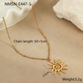 thumbnail image 2 of NICKSUN 18K Gold-Plated Stainless Steel Sun Pendant Choker Necklace, Chic Minimalist Lockbone Jewelry for Women, 2 of 4