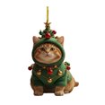 thumbnail image 2 of Dserfhy Cute Cat Christmas Ornament Acrylic Christmas Tree Ornament 2D Flat Cartoon Cat Hanging Pendant for Holiday Home Party Decor, 2 of 8