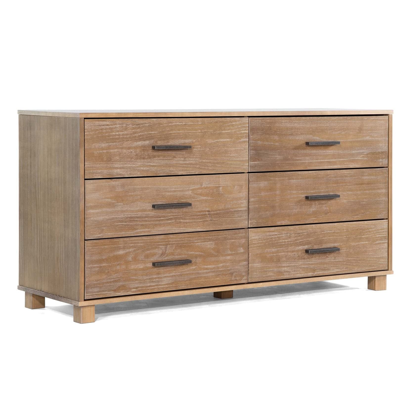 Grain Wood Furniture Loft 6-Drawer Dresser, Solid Wood with Weathered Pine Finish