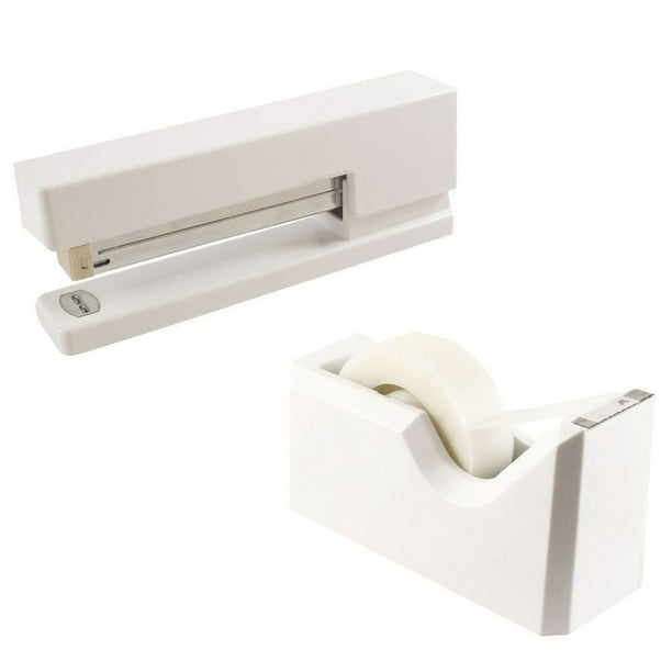 JAM Office & Desk Set, White, 2/Pack, 1 Stapler & 1 Tape Dispenser