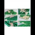 thumbnail image 4 of Vestido Camisero Fruncido con Botones para Mujer, Corta, Solapa, Cuello en V, Elegante Vestido Maxi Floral de Fiesta con Cinturón Verde M, 4 of 5