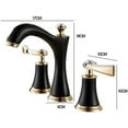 thumbnail image 5 of Basin Mixer Faucet Gold and Chrome Brass Bathroom Sink Faucet Three Holes Mixer Faucet Cold and Hot Water Mixer Sink Taps, 5 of 6