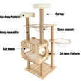 thumbnail image 5 of 54in Cat Tree Scratching Post Play House Pet Kitty Playhouse Activity Cat Tree Tower W/ Cave for Indoor, 5 of 16