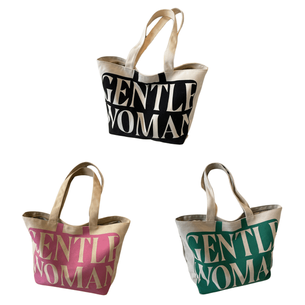 Bolso Mano para Mujer Hombro Con Letras Lona bolso Transporte Moderno () Blanco