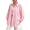Pink, variant on Cuteduck Women's Plus Size Bow Print Oversized Boyfriend Shirt Fall Spring Long Sleeve Turn-Down Collar Casual Button Down Blouse 1X-4X