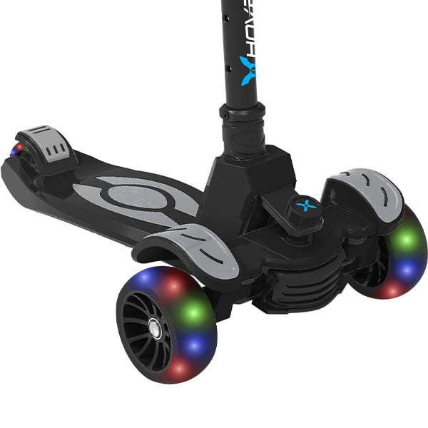 Hover 1 KidsGear Vivid Folding Kick Scooter Black LED Lights Safe For Kids 3 Wheels