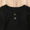 thumbnail image 3 of Gupgi Newborn Baby Long Sleeve Romper Knitted Rib Casual Button Jumpsuit, 3 of 4