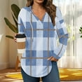 thumbnail image 2 of LSLJS Hoodies for Women V-Neck Long SLeeve Flannel Pullover Shirts Casual Loose Plaid Printed Shirts Hoodies Fall Outfits, S-2XL, 2 of 3