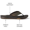 thumbnail image 2 of Reef Mick Fanning Flip Flops Men’s With Bottle Opener Brown Size 11, 2 of 6