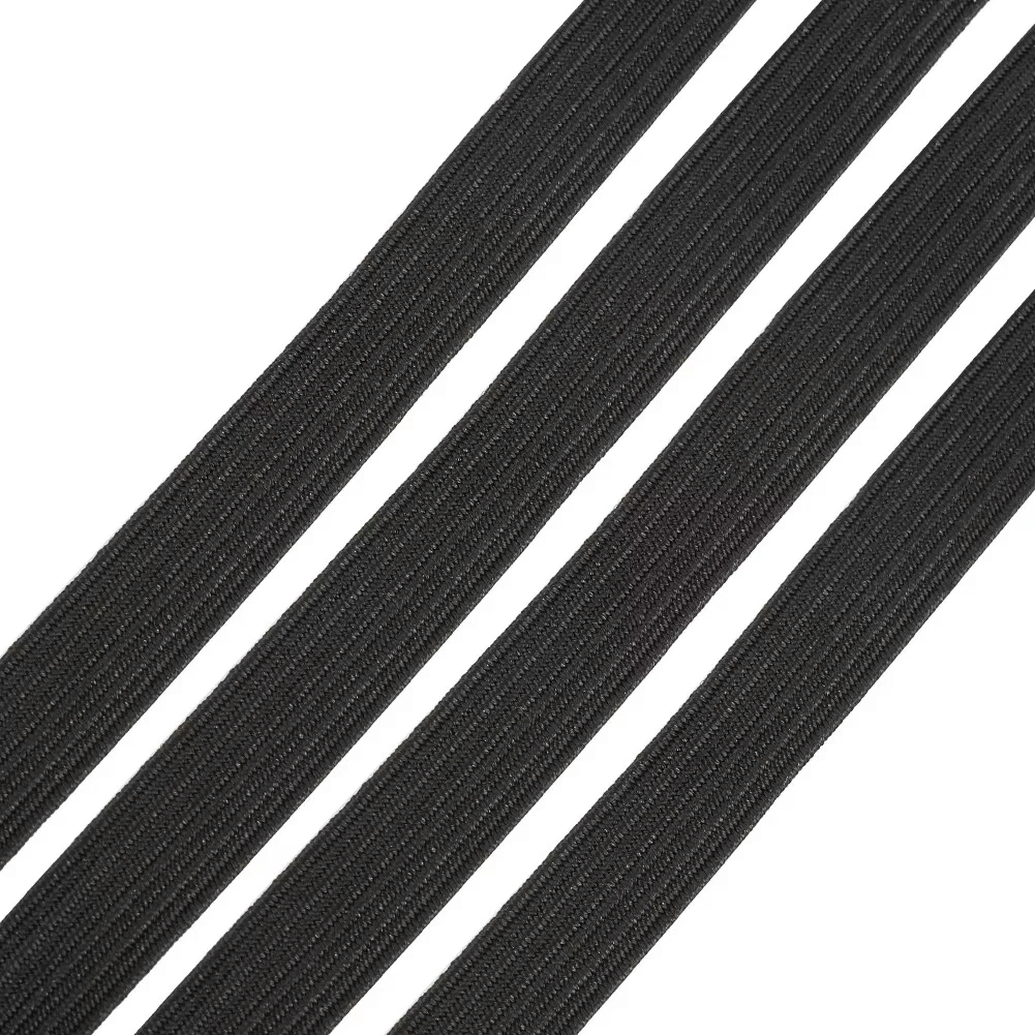 EOEMY 200Yds Black Flat Elastic Cords Stretchy Jewelry Thread Diy Crafting String 6mm