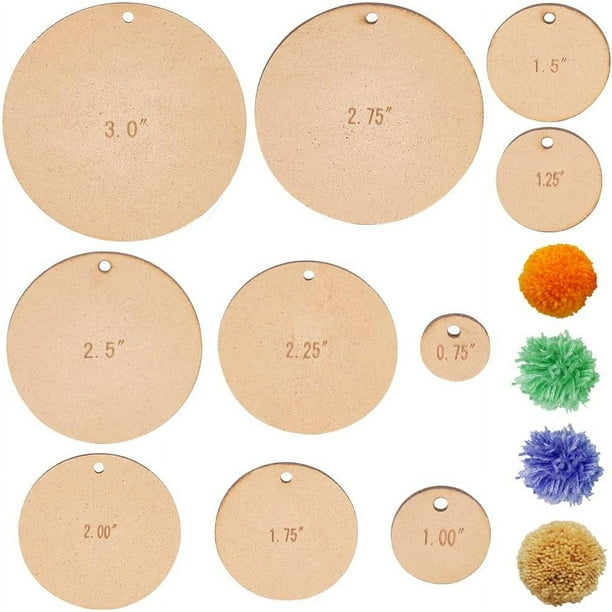 20 piezas de 10 tamaños para hacer pompones circulares de madera, herramientas para hacer bolas redondas planas, juego de herramientas para manualidades con aguja, manualidades de punto de lana DIY