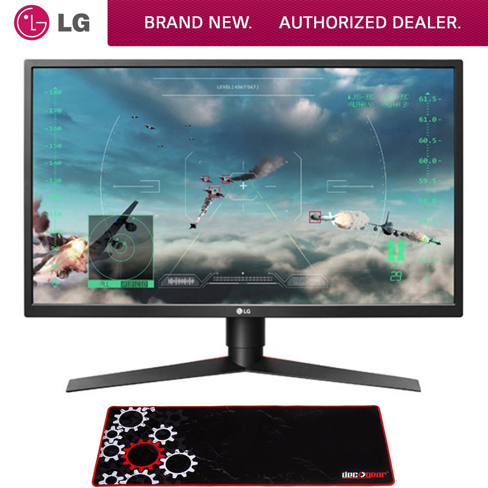 Lg 27 Full Hd Gaming Monitor 19 X 1080 16 9 Nvidia G Sync Compatible 27gk750f B With Deco Gear Large Extended Pro Gaming Mouse Pad Water Resistant Non Slip 12 X 32 Walmart Com