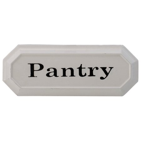 Black And White Pantry Sign Enameled Metal 12 Inches Wall Plaque
