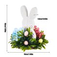 thumbnail image 4 of Simulated Flower Bunny Shaped Wooden Ornaments, Holiday Decoration Figurines, Rustic Easter Home Decor for Table and Shelf,B, 4 of 4