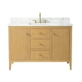 thumbnail image 4 of Vanity Art 48" Double Door Bathroom Vanity with Sink, Freestanding Storage Cabinet with Engineered Marble Top, Flip Down Tray, Drawer, and Shelf, 4 of 7