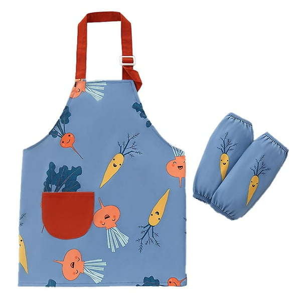 B Delantales con bolsillos para niños, niñas, niños, delantal para pintar