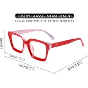 FEISEDY Classic Square Eyewear Non-prescription Thick Glasses Frame for Women B2461