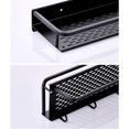 thumbnail image 4 of Estante De Almacenamiento Hueco De Aluminio Espacial Estante De Almacenamiento De Rodamiento Fuerte Organizador De Soporte De Cocina Montado En La Pared Con 5 Ganchos Para Baño De Cocina Moyic HA026885-02, 4 of 7