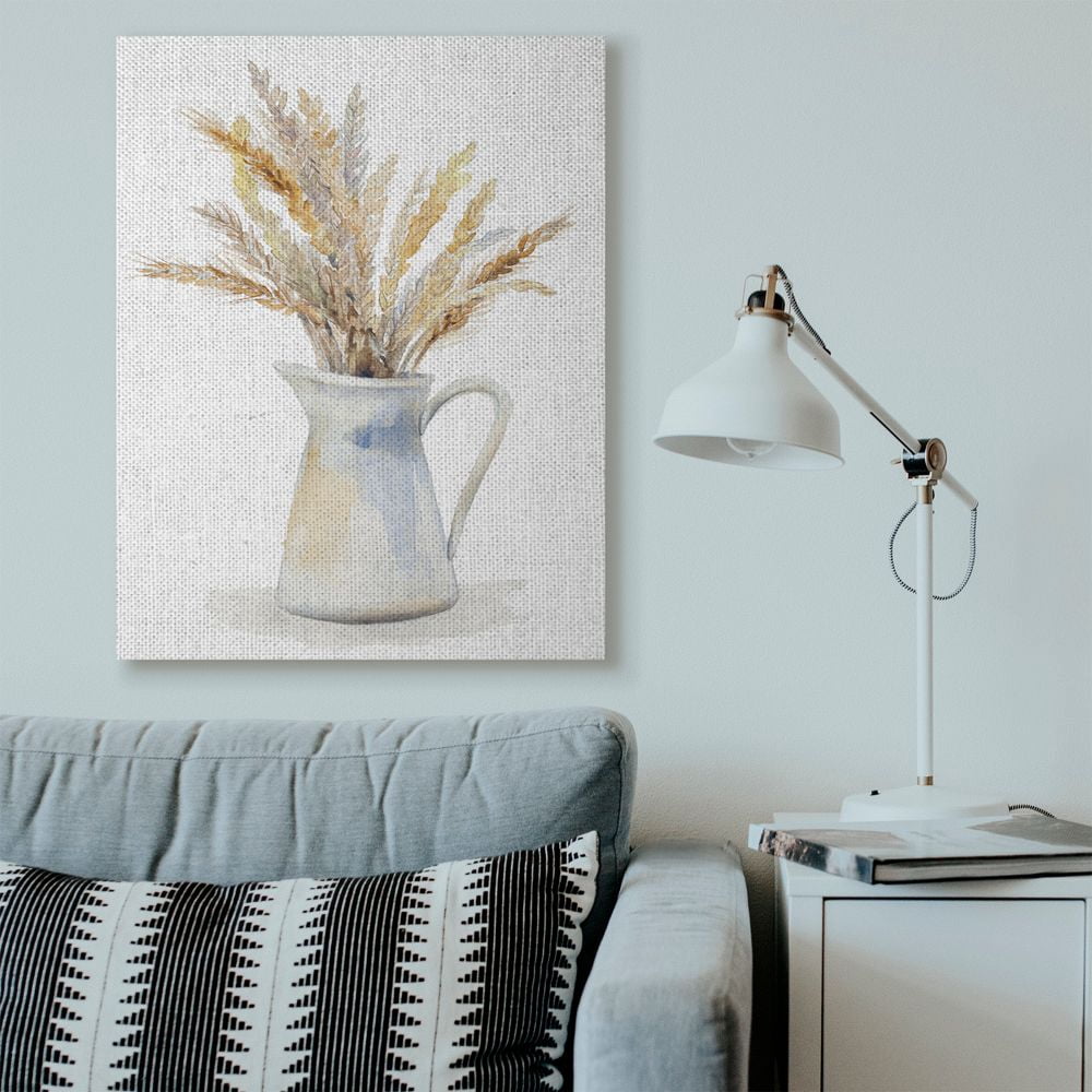 Stupell Industries Wheat In Jug Still Life Watercolor Painting Super Canvas Wall Art by Lanie Loreth