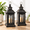 Black ||| / 2pcs, variant on Lanterns Decorative Indoor & Outdoor Medium Hanging Home Decor Vintmetal Candle For Patio Wedding Party Beige With Copper Brush