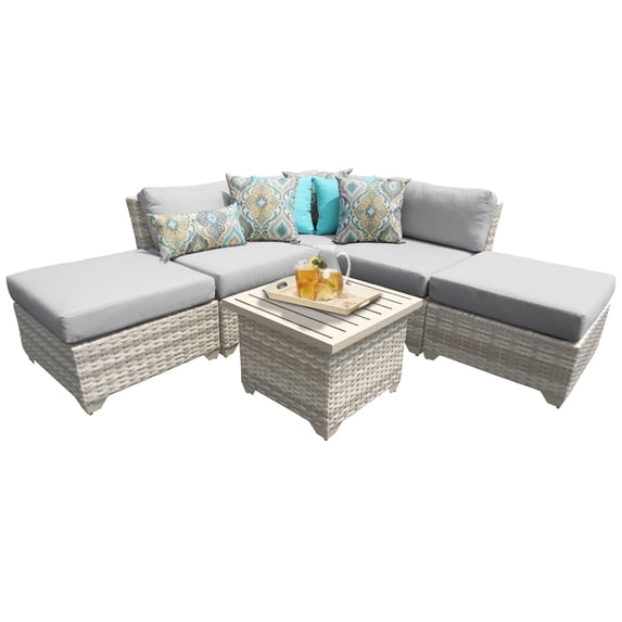 New Haven 6 Piece Outdoor Wicker Patio Furniture Set 06f