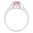 thumbnail image 4 of Clara Pucci 14K White Gold 1.8ct Pink Halo Ring for Women, 4 of 8