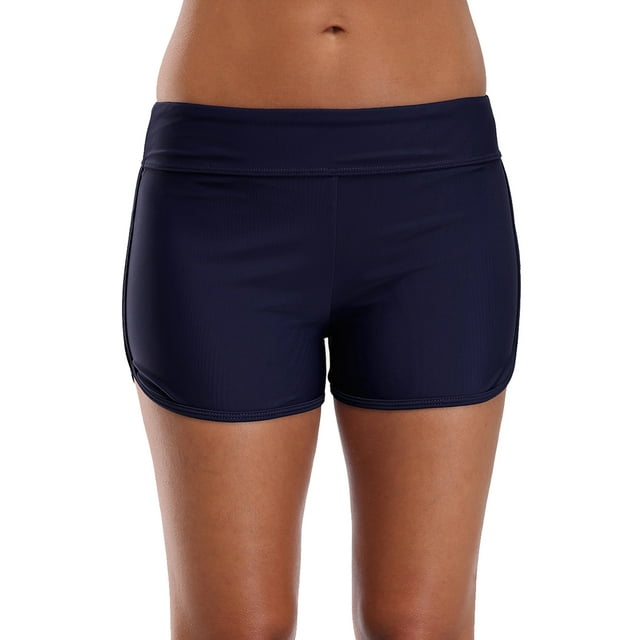 Charmo Women Swimsuit Bottom Tummy Control Swimming Shorts Solid Swim Trunks