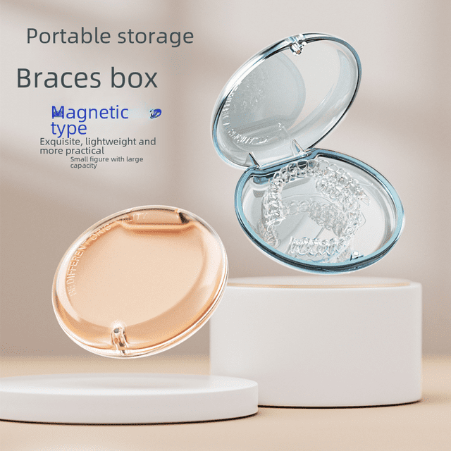 Caja de soporte portátil Caja de almacenamiento de soporte invisible portátil Caja de almacenamiento de dentaduras Caja de almacenamiento de soporte de ortodoncia