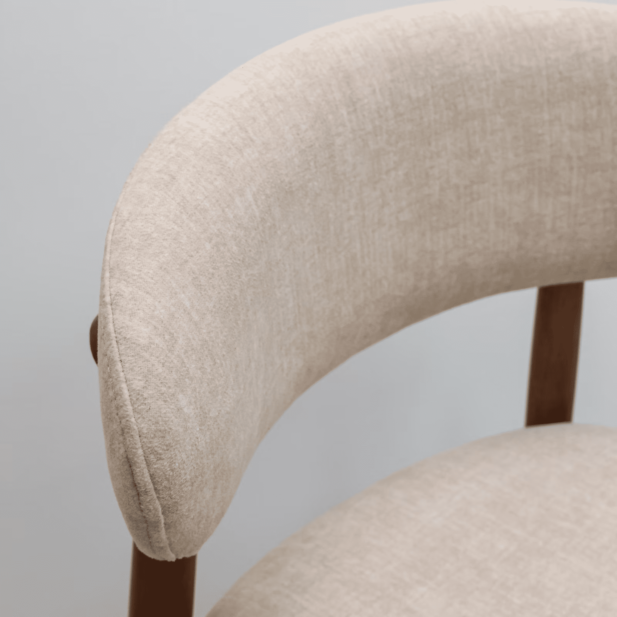 Leumius Set of 4 Cotton-Linen Fabric Upholstered Dining Chair with Walnut Solid Wood Legs, Armless Chair for Kitchen Restaurant Living Meeting Room