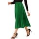 thumbnail image 4 of Falda midi plisada de fiesta para mujeres INSPIRE CHIC, con cintura elástica metálica, talla 3XL, color verde, 4 of 7