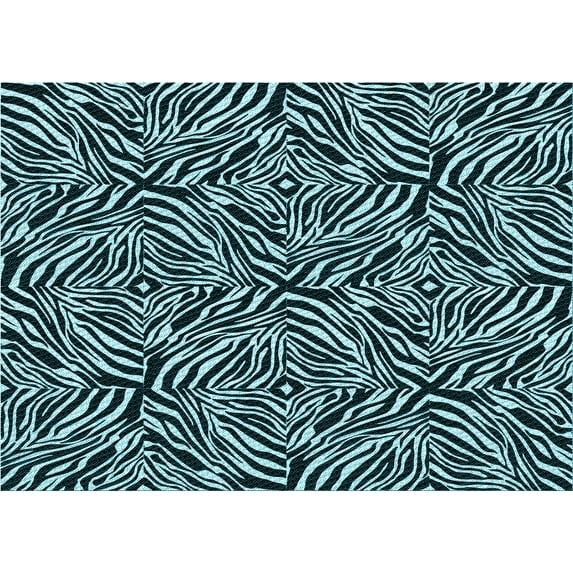 Ahgly Company Machine Washable Indoor Rectangle Transitional Deep Teal Green Area Rugs, 8' x 10'