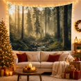 thumbnail image 3 of Atmospheric Forest Tall with Straight Evergreen Trees Trunks, Mystical Fantasy for Space Lovers, Galaxy Room Decor, Housewarming Gift, Tapestry Wall Hanging for Bedroom and Dorm, 3 of 7