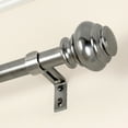 thumbnail image 3 of Lumino 1" Plated Pewter Somerset Knob Adjustable Single Curtain Rod Set, 42"-120", 3 of 5