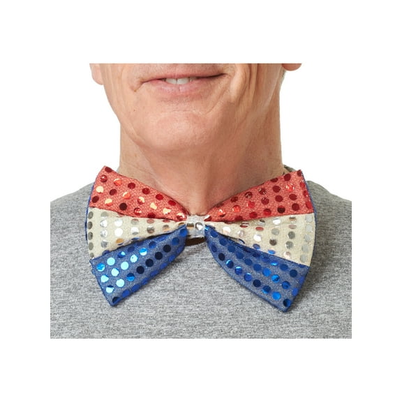 HM Smallwares Election Bow Tie With Sequin Finish Costume Accessory