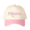 thumbnail image 2 of Mama Letter Embroidered Color Block Trucker Hat Unisex Adjustable Cotton Breathable Fashion Cap for Travel Daily Wear, 2 of 11