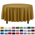 thumbnail image 7 of Exquisite 12 Premium Glam Gold Plastic 84" Round Waterproof Party Tablecloths, 7 of 7