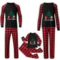 thumbnail image 6 of QIUOMBBP Family Matching Christmas Pajamas Sets Cute Xmas Graphic Long Sleeve Shirts and Plaid Sleep Bottoms Holiday 2 Piece Outfits Black, 6 of 6