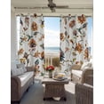 thumbnail image 4 of Spring Flowers Blackout Curtains for Bedroom Living Room, Red Orange Floral Branch Hummingbird Beige 84 In Long Thermal Insulated Room Darkening Drapes Grommet Window Treatments, 42 x 84 In, 4 of 9