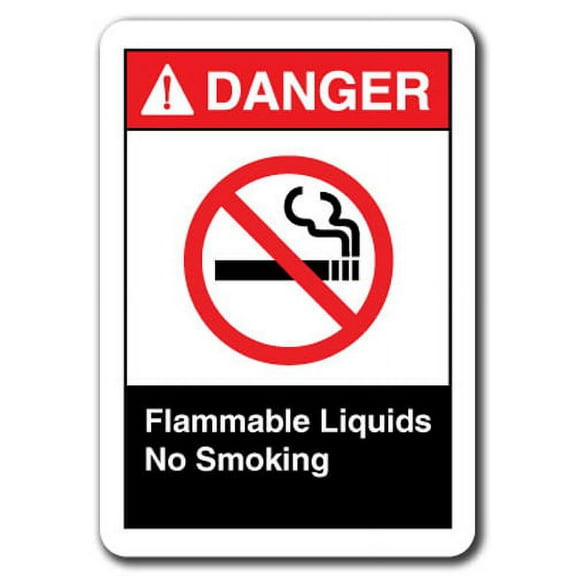 Danger Sign - Flammable Liquids No Smoking 7"x10" Plastic Safety Sign ansi osha