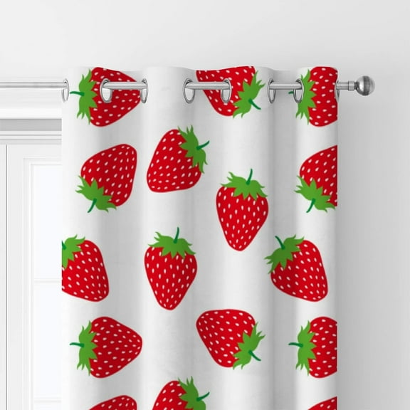 Coolnut Room Darkening Window Curtains Panels Drapes Juicy Strawberry Thermal Insulated Grommet Blackout Curtains 84x55in 2 Panels