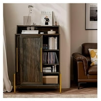 Storage Cabinet, Buffet Sideboard with Sliding Doors and Adjustable Shelf, Shoe Rack for Entryway, Sideboard Cabinet Accent Cabinet for Living Room and Bathroom - Dana(Brown)