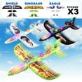 thumbnail image 6 of Wupuaait 3 Pack Catapult Airplane with LED Lights and Launcher Xmas Gifts for 5-10 Kids, Black&White&Green, 6 of 7