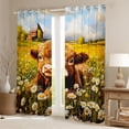 thumbnail image 2 of Castle Fairy Floral Highland Bull Black Out Curtains,Daisy Curtains Pack of 2 (42x63 Each), 2 of 6