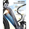thumbnail image 4 of PUCKIPUPPY 26" Electric Bikes for Adults 960W Peak Step Through E-Bikes up to 80Miles Range 48V 20AH Battery Full Suspension Ebike 28 mph Max Speed Fat Tire E-Mountain Bike 7 Speed, UL2849 by SGS, 4 of 11