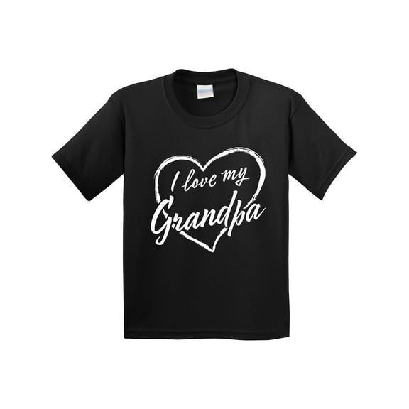 Inktastic I Love My Grandpa in White Chalk Heart Youth T-Shirt