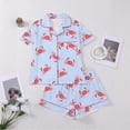thumbnail image 2 of Likimi Child Girls Pajamas Set Short Sleeve Cartoon Print Lapel Button Down Pjs Tops With Shorts Comfort Loungewear Set Size 3-4 Years, 2 of 4