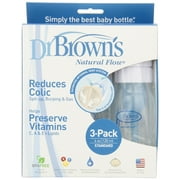 Dr. Brown's BPA Free Polypropylene Natural Flow Standard Neck Bottle, 4 oz - 3-Pack + Facial Hair Remover Spring