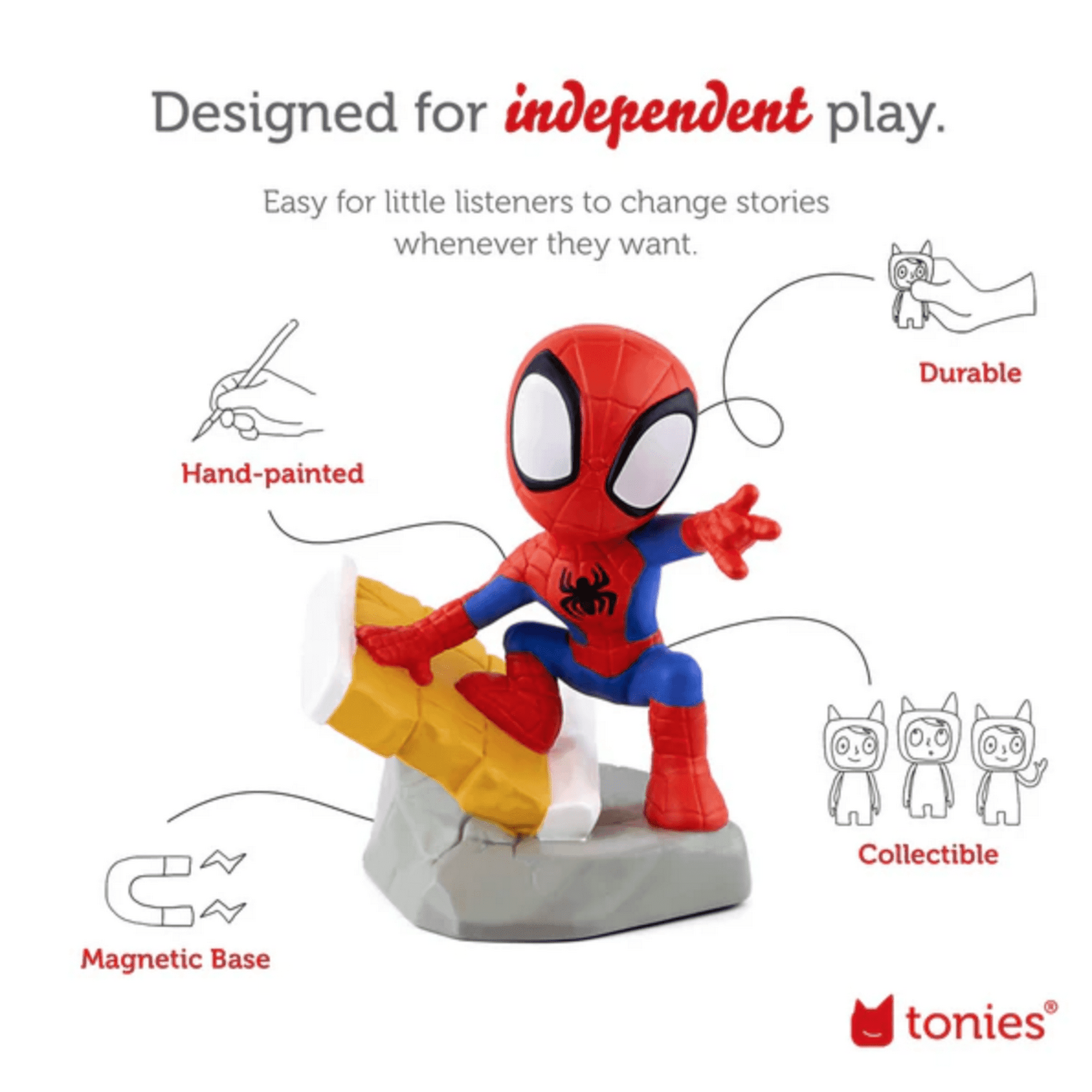 tonies Spidey Red 2.4Ghz Audio Player Bundle, Age Group 3+