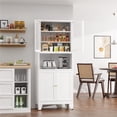 thumbnail image 6 of Elegant 69" Tall Modern Kitchen Pantry,Metal Storage Cabinet with Adjustable Shelves,Pantry Storage Cabinet for Kitchen,Dining Room,Living Room,White, 6 of 8
