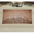 thumbnail image 1 of Ornamental Decorative Rug, Floral Swirls Ivy Image Ombre Details Grunge Backdrop Flower Illustration, Quality Carpet for Bedroom Dorm and Living Room, 6 Sizes, Almond White, by Ambesonne, 1 of 1